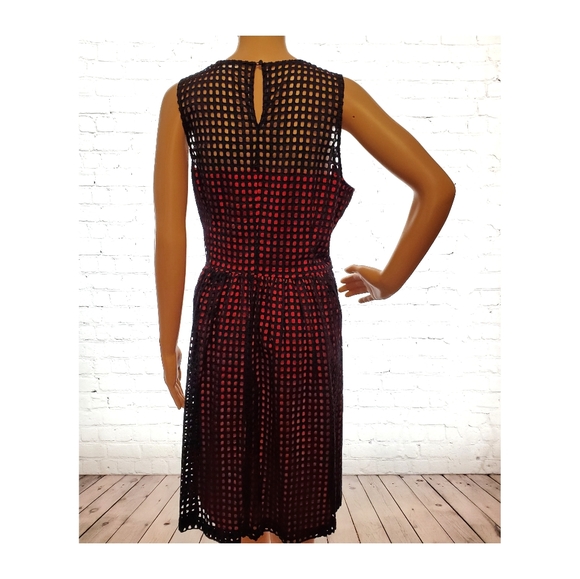 Banana Republic Fit & Flare Navy & Red Dress - Picture 4 of 8